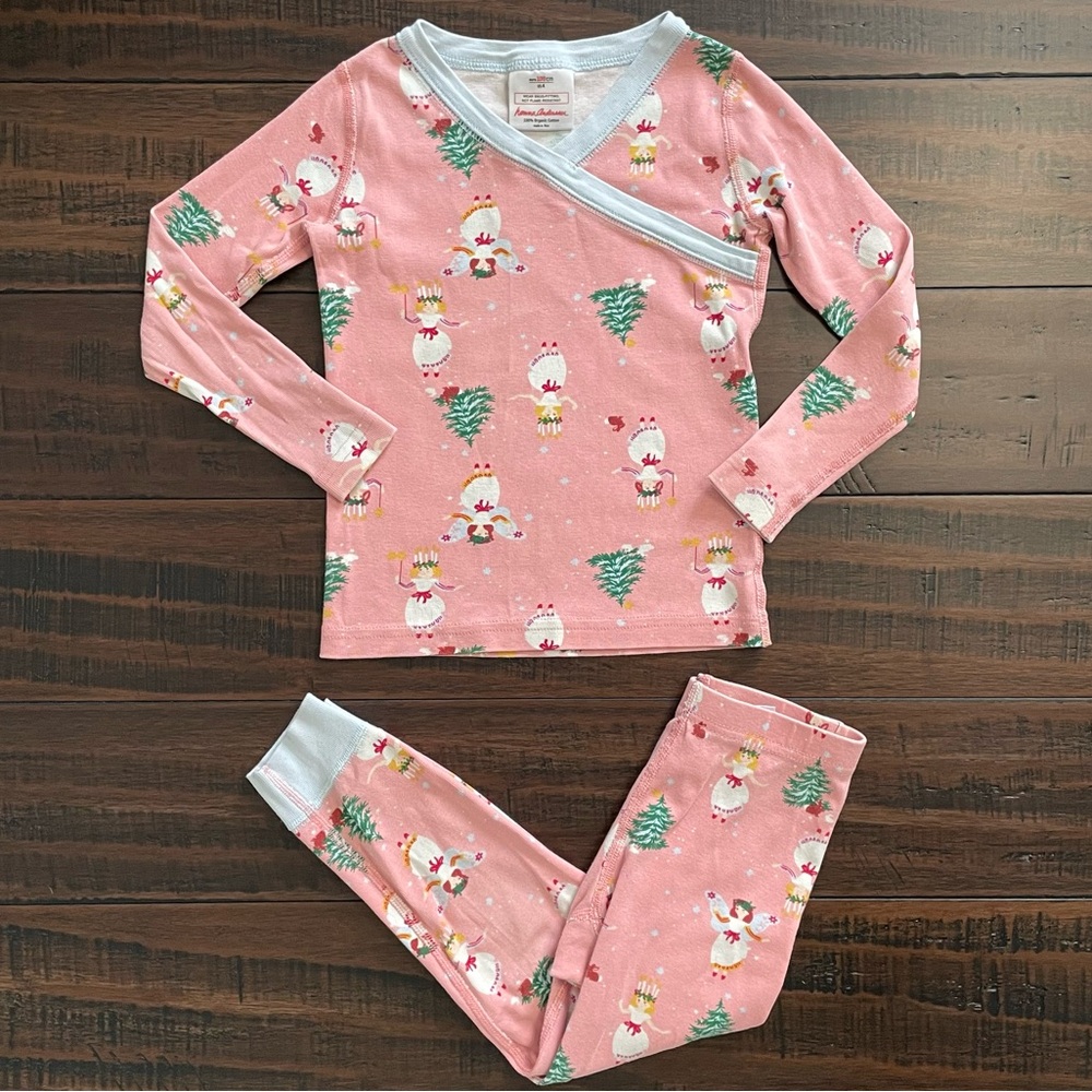 Hanna Andersson Pink St Lucia Print Crossover Pajama Set